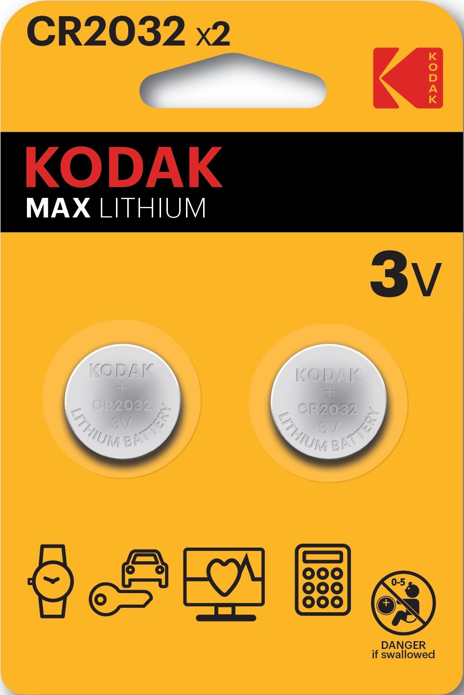 Pile bouton cr2032 3v Lithium Kodak marque Kodak x2 - Accessoire