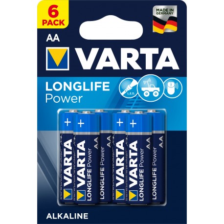 Piles LR6 (AA), Varta Longlife, le blister de 4.